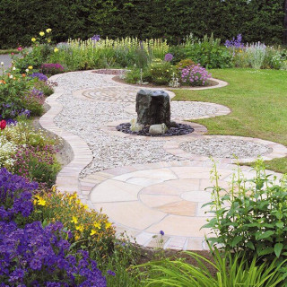 Global Stone Premium Sandstone Buff Brown Riven Circle