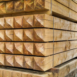 Redwood 4 Way Weathered Gate Post Green