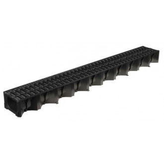 Aco 1m HexDrain with Black Plastic gratting