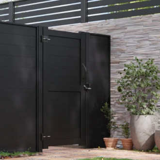 DuraPost Sleek Aluminium Privacy Gate Black