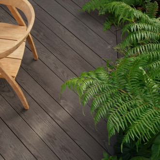 Millboard Enhanced Grain SB Ebony Grey Decking Board 126 x 32 x 3600mm