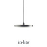 In-Lite DISC PENDANT 100-230V Black Ceiling Light 200mm